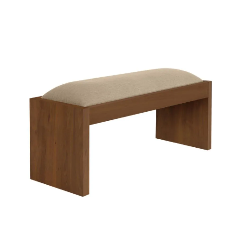 Banca de madera con tapizado